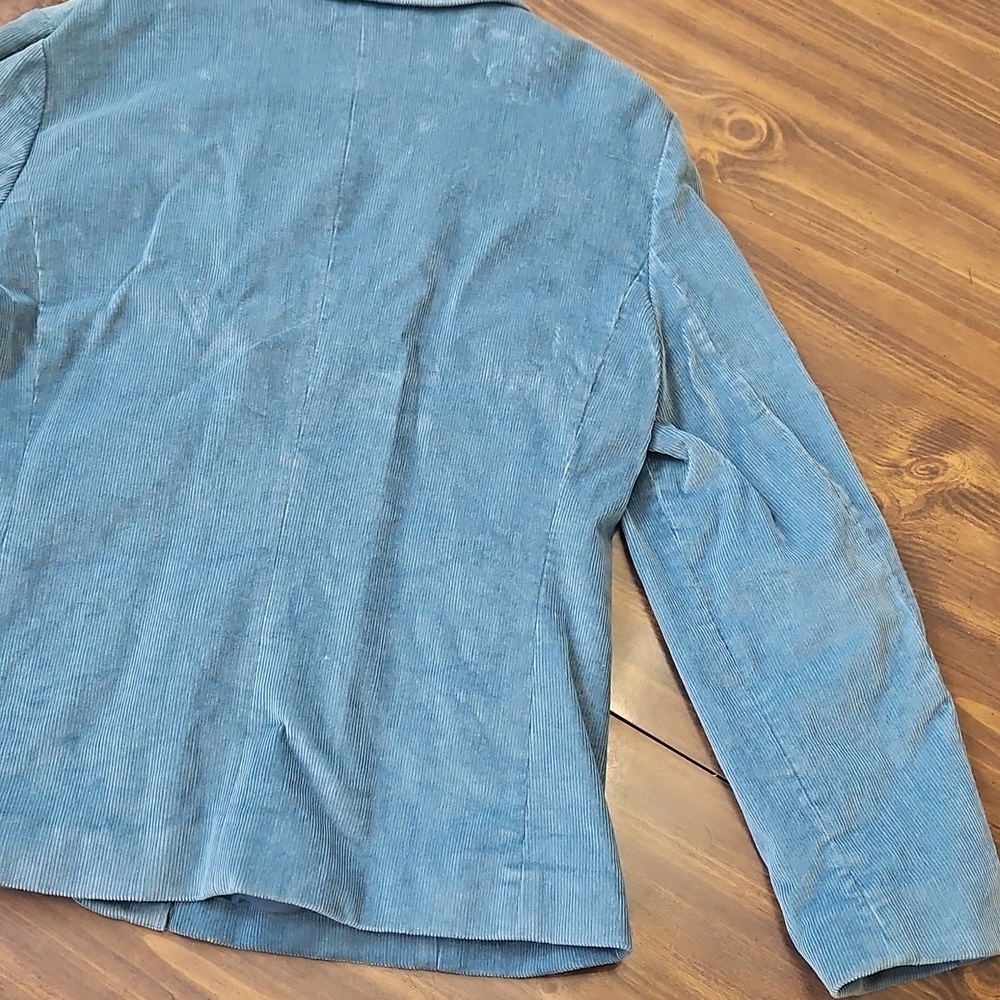 LL Bean Blue Corduroy Blazer with Notched Lapels - Picture 5 of 14